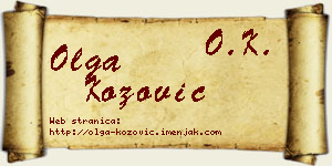 Olga Kožović vizit kartica